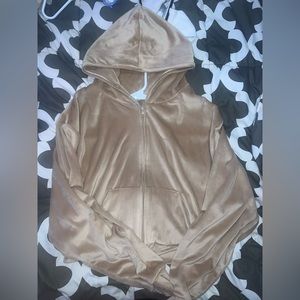 Skims XL crop velour jacket